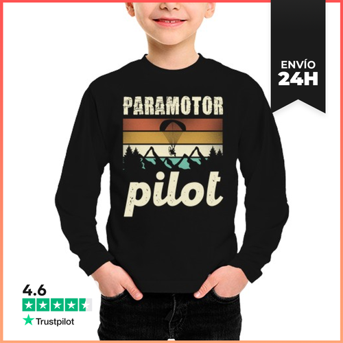 Camiseta Manga Larga Para Niños Piloto De Paramotor Vintage - latostadora.com - Modalova