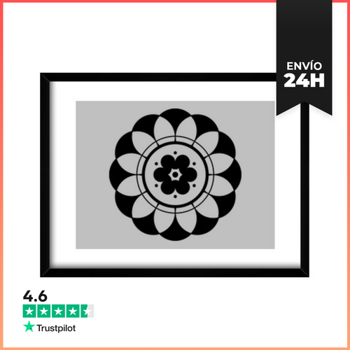 Cuadro Con Marco Horizontal Mandala De Flores En Círculo De - latostadora.com - Modalova