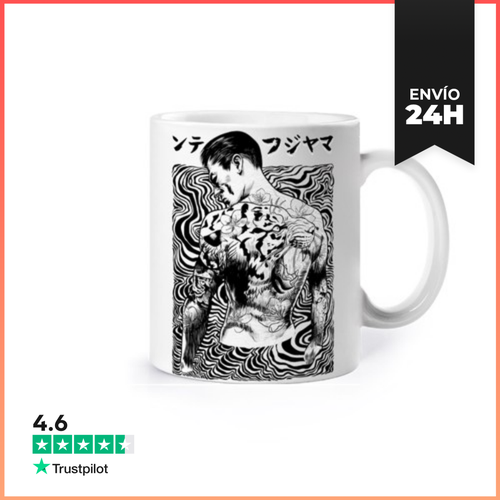 Taza Japones Con Espalda Tatuada Con Tigre LaTostadora - latostadora.com - Modalova