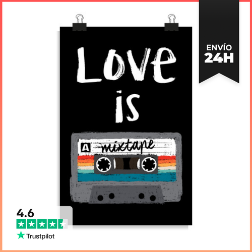 Póster Vertical Love Is A Mixtape LaTostadora - latostadora.com - Modalova