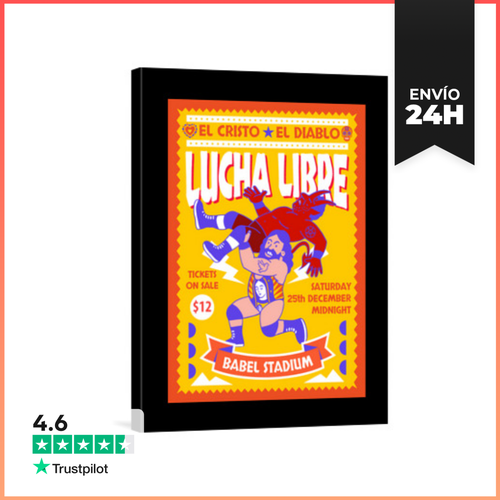 Lienzo Vertical LUCHA LIBRE LaTostadora - latostadora.com - Modalova