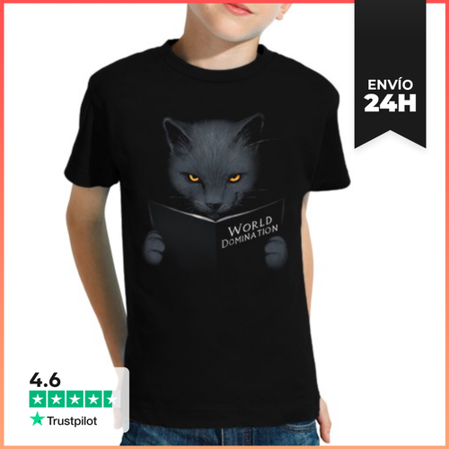 Camiseta Clásica Para Niños Evil Black Cat - Cute Kitty Notebook - latostadora.com - Modalova
