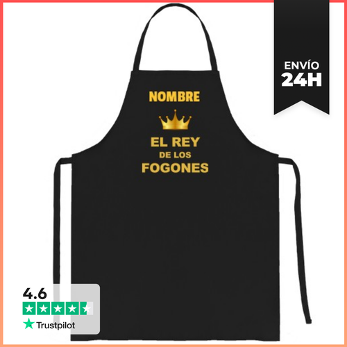 Delantal El Rey De Los Fogones Personalizable Regalos - latostadora.com - Modalova