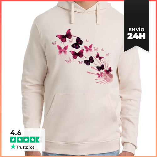 Sudadera Unisex Con Capucha Mariposas Altísimo Índigo Rosa - latostadora.com - Modalova