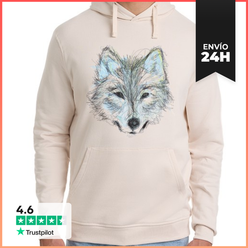 Sudadera Unisex Con Capucha Lobo Blanco LaTostadora - latostadora.com - Modalova