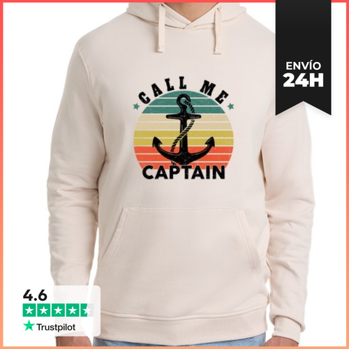 Sudadera Unisex Con Capucha Llámame Capitán Barco Velero Mar - latostadora.com - Modalova