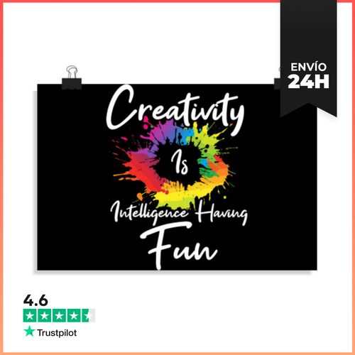 Póster Horizontal La Creatividad Es Inteligencia Divirtiéndose - latostadora.com - Modalova