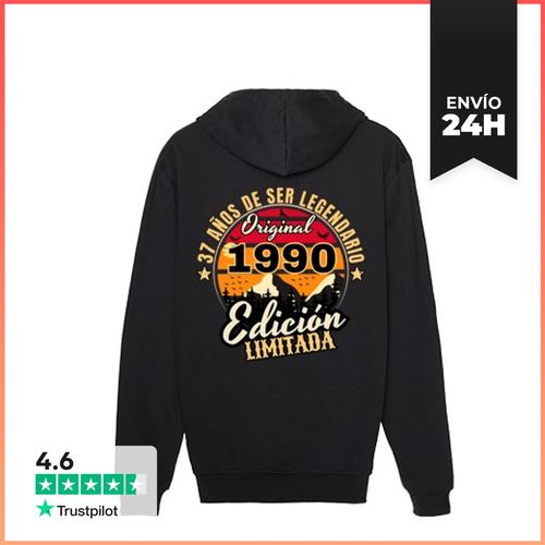 Sudadera Unisex Con Capucha 37 Años De Ser Legendario 1990 - latostadora.com - Modalova