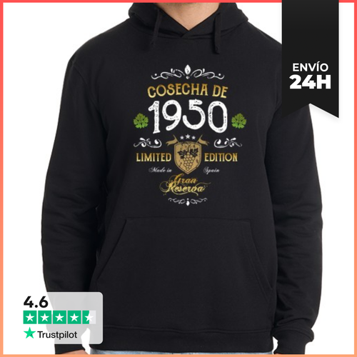 Sudadera Unisex Con Capucha Cosecha De 1950 - Gran Reserva - latostadora.com - Modalova