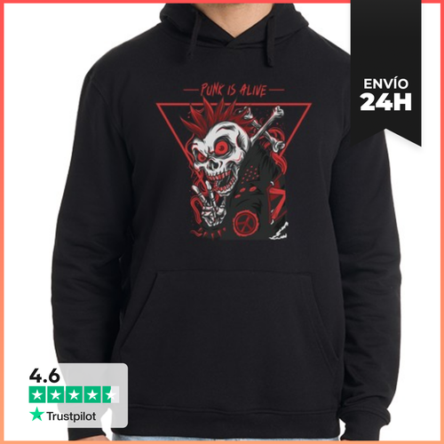 Sudadera Unisex Con Capucha Punk Is Alive LaTostadora - latostadora.com - Modalova