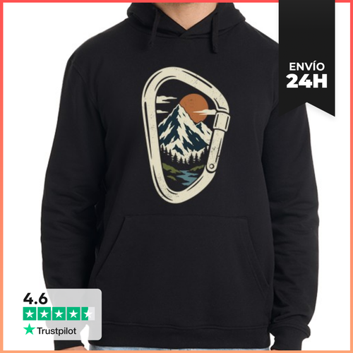 Sudadera Unisex Con Capucha Mosquetón De Escalada Montaña Vintage - latostadora.com - Modalova