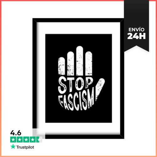 Cuadro Con Marco Vertical STOP FASCISM WHITE LaTostadora - latostadora.com - Modalova