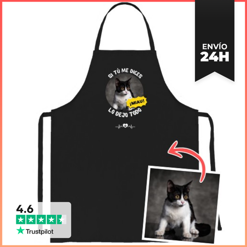 Delantal Delantal Si Tu Me Dices Miau Lo Dejo Todo Personalizable - latostadora.com - Modalova