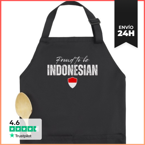 Delantal Premium Con Bolsillo Indonesio Orgulloso, Hecho En - latostadora.com - Modalova