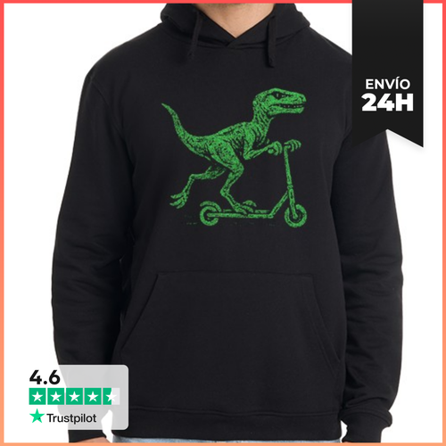 Sudadera Unisex Con Capucha Velociraptor Dinosaurio Verde - latostadora.com - Modalova