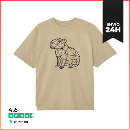 Camiseta Oversize Capibara Sentada Líneas Negras Estilo - latostadora.com - Modalova