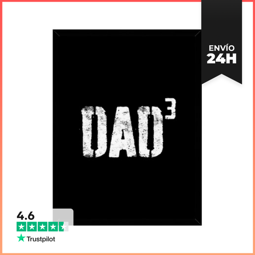 Cuadro Con Marco Vertical Papá Cúbico Papá De Tres Día Del Padre - latostadora.com - Modalova