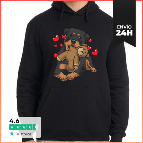 Sudadera Unisex Con Capucha Perro Rottweiler Con Peluche Y - latostadora.com - Modalova