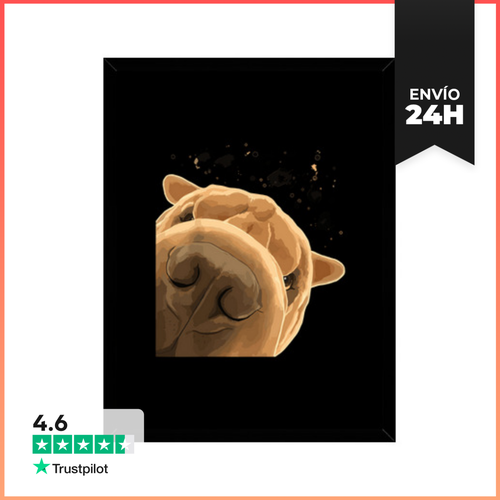 Cuadro Con Marco Vertical Perro Gracioso Shar Pei LaTostadora - latostadora.com - Modalova