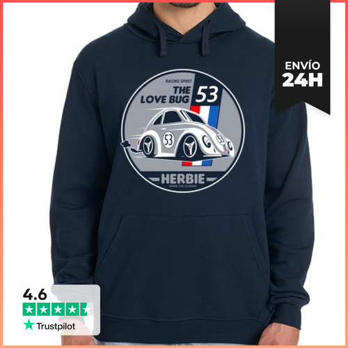 Sudadera Unisex Con Capucha Coche Escarabajo Numero 53 De - latostadora.com - Modalova