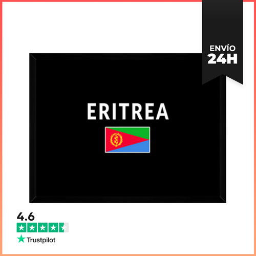 Cuadro Con Marco Horizontal Camiseta Eritreana Bandera Souvenir - latostadora.com - Modalova