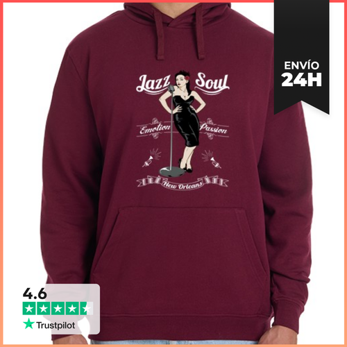 Sudadera Unisex Con Capucha Diseño Pin Up Jazz Soul Música - latostadora.com - Modalova