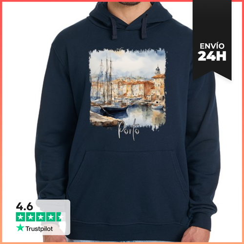 Sudadera Unisex Con Capucha Acuarela De Oporto, Oporto Portugal - latostadora.com - Modalova