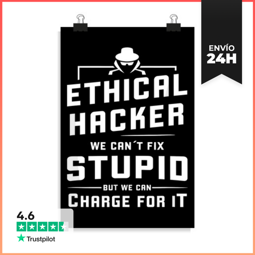 Póster Vertical Hacker Ético Hacker De Sombrero Blanco - latostadora.com - Modalova