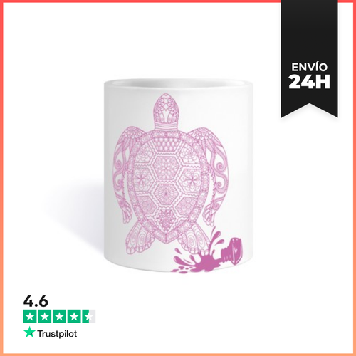 Taza Tinta Derramada Forma Tortuga En Rosa 2 LaTostadora - latostadora.com - Modalova