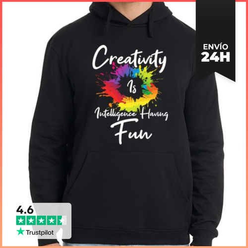 Sudadera Unisex Con Capucha La Creatividad Es Inteligencia - latostadora.com - Modalova