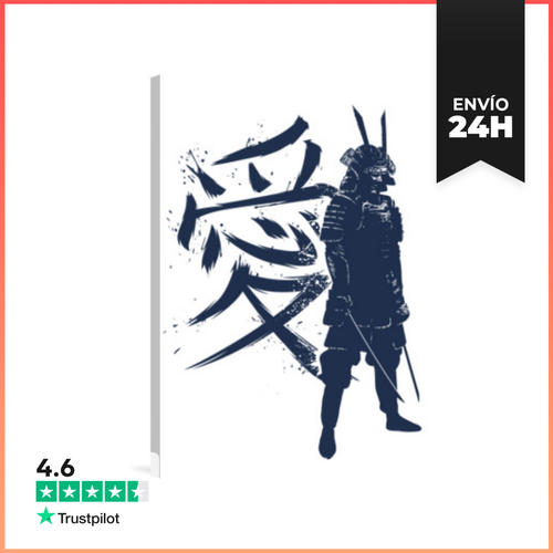 Lienzo Vertical Kanji Samurai LaTostadora - latostadora.com - Modalova