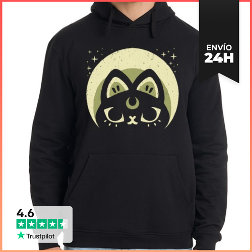 Sudadera Unisex Con Capucha Gato Brujeril De Media Luna - latostadora.com - Modalova