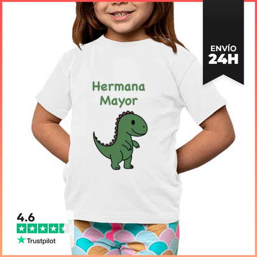 Camiseta Clásica Para Niños Hermana Mayor Dinosaurio LaTostadora - latostadora.com - Modalova