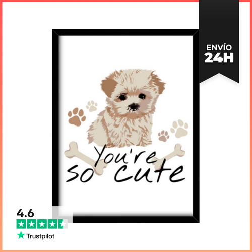 Cuadro Con Marco Vertical Perrito Cute. N LaTostadora - latostadora.com - Modalova