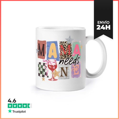 Taza MAMA NEEDS WINE COLLAGE LaTostadora - latostadora.com - Modalova