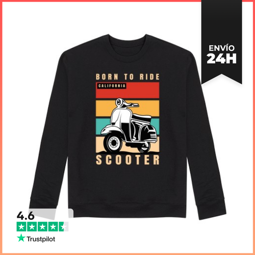 Sudadera Unisex Nacido Para Andar En Scooter Retro Cali - latostadora.com - Modalova