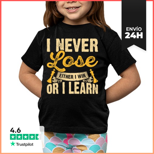 Camiseta Clásica Para Niños I NEVER LOSE EITHER I WIN OR I LEARN - latostadora.com - Modalova