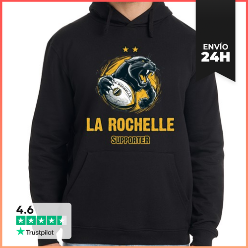 Sudadera Unisex Con Capucha Apoyo Rugby La Rochelle LaTostadora - latostadora.com - Modalova