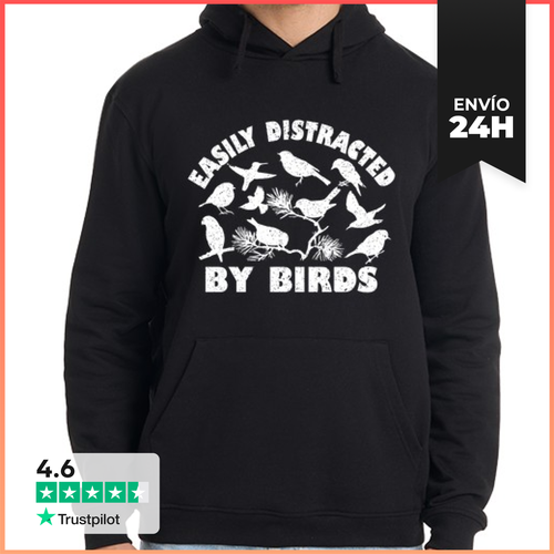 Sudadera Unisex Con Capucha Se Distrae Fácilmente Con Los Pájaros - latostadora.com - Modalova