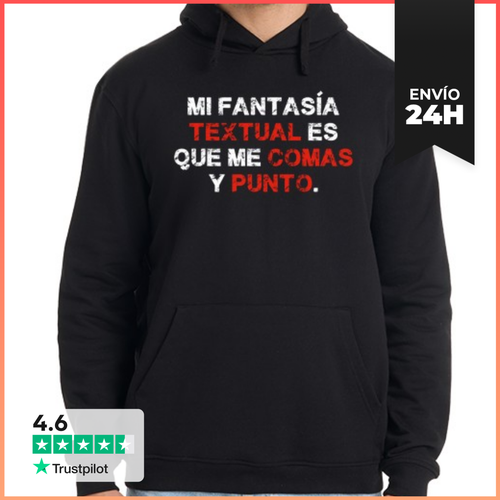 Sudadera Unisex Con Capucha Mi Fantasía Textual LaTostadora - latostadora.com - Modalova