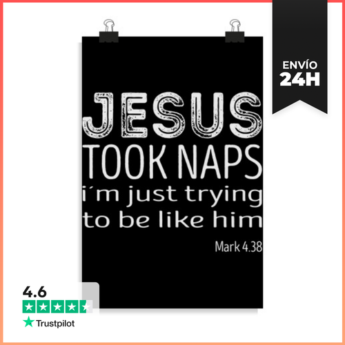 Póster Vertical Jesús Tomaba Siestas Estoy Tratando De Ser Como - latostadora.com - Modalova