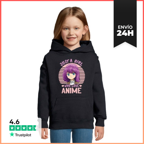 Sudadera Para Niños Con Capucha Solo Una Chica Que Ama El Anime - latostadora.com - Modalova
