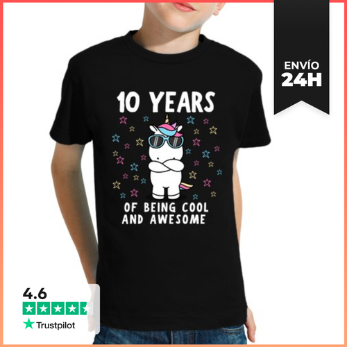 Camiseta Clásica Para Niños Décimo Cumpleaños 10 Años Unicornio - latostadora.com - Modalova