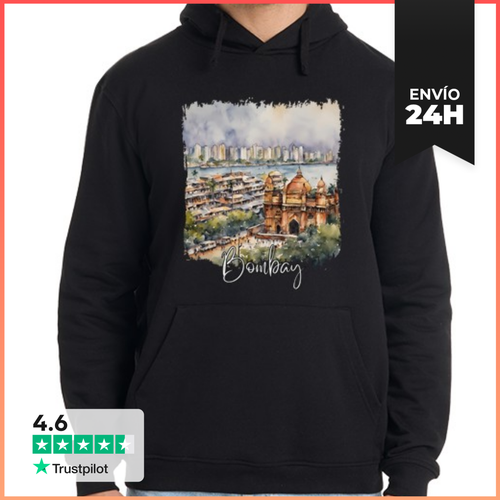 Sudadera Unisex Con Capucha Acuarela De Bombay, Bombay India - latostadora.com - Modalova