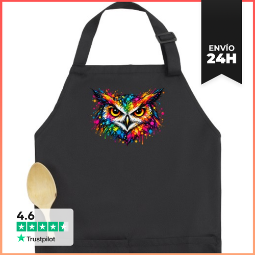 Delantal Premium Con Bolsillo Búho Multicolor LaTostadora - latostadora.com - Modalova