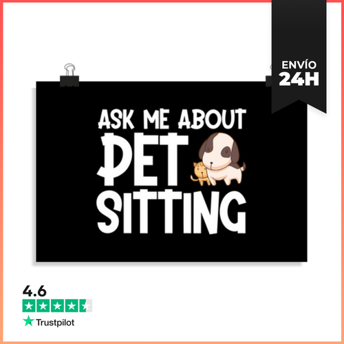 Póster Horizontal Perro Gato Cuidador De Mascotas Pregúntame - latostadora.com - Modalova