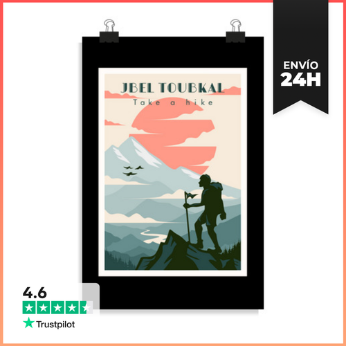 Póster Vertical Regalo De Senderismo Jbel Toubkal LaTostadora - latostadora.com - Modalova