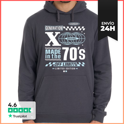Sudadera Unisex Con Capucha Generation X Made In The 70s - latostadora.com - Modalova