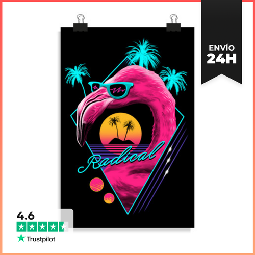 Póster Vertical Rad Flamingo LaTostadora - latostadora.com - Modalova