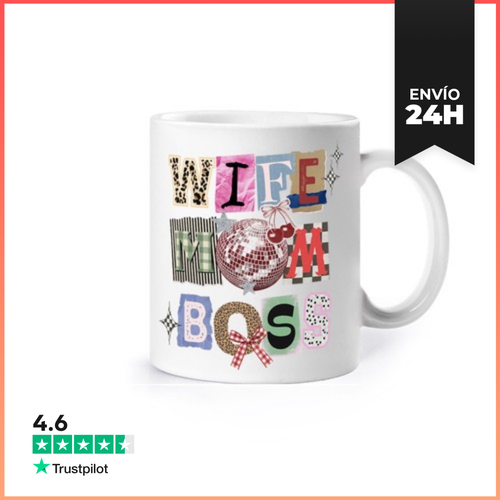 Taza WIFE MOM BOSS COLLAGE LaTostadora - latostadora.com - Modalova